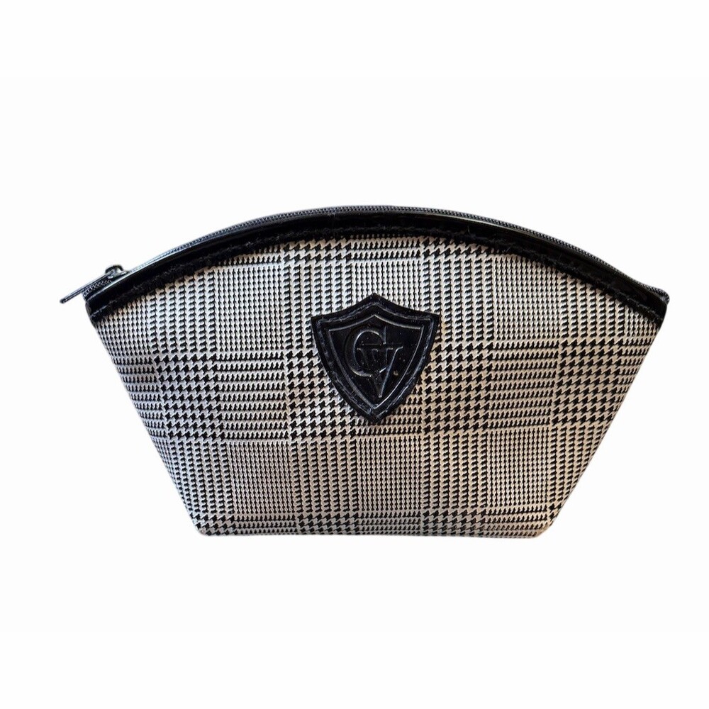 Gloria Vanderbilt Makeup Bag Black And White Houndstooth Zip Pouch